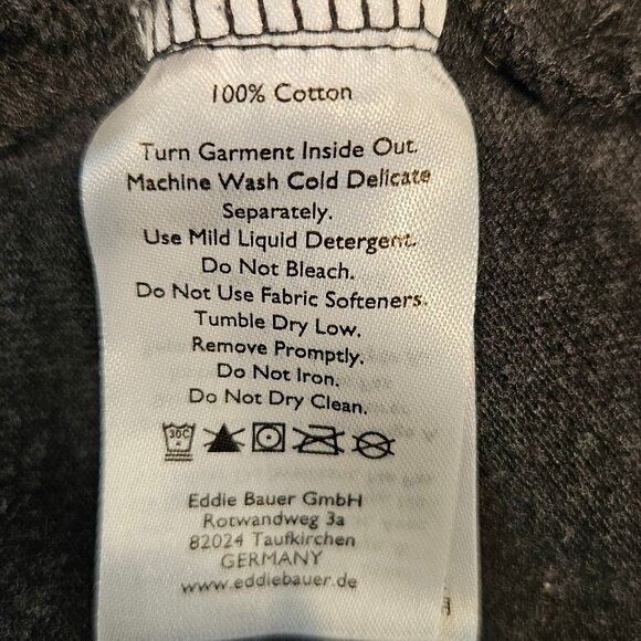 Eddie Bauer Mens L Gray Long Sleeve Polo Shirt 100% Cotton casual Dad office - Picture 7 of 12